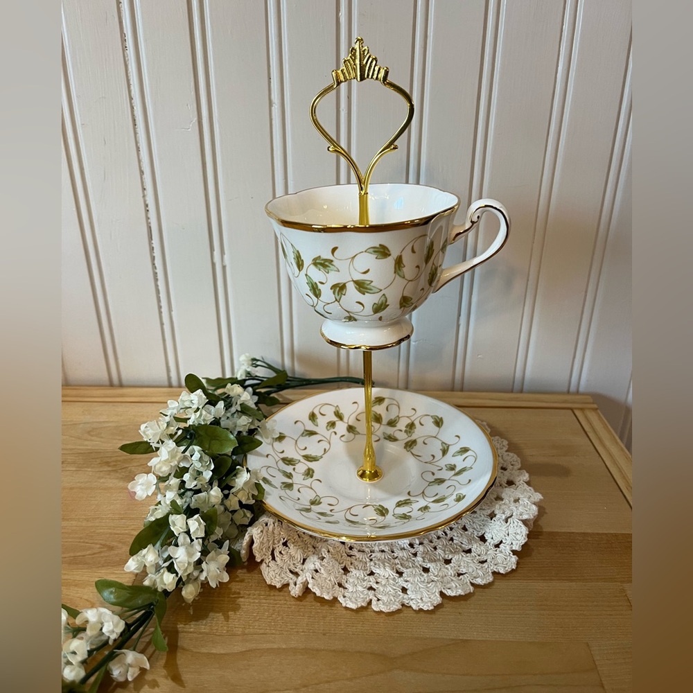 Vintage Tea Cup and Saucer Trinket Holder